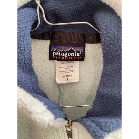 Patagonia Women Blue  Synchilla Fleece Vest Full Zip Mock Neck 25163f6 Small - Picture 7 of 9